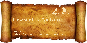Laczkovits Mariann névjegykártya