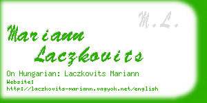 mariann laczkovits business card